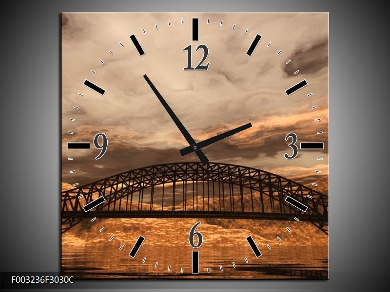 Klok schilderij Natuur | Bruin, Zwart, Grijs | 30x30cm 1Luik