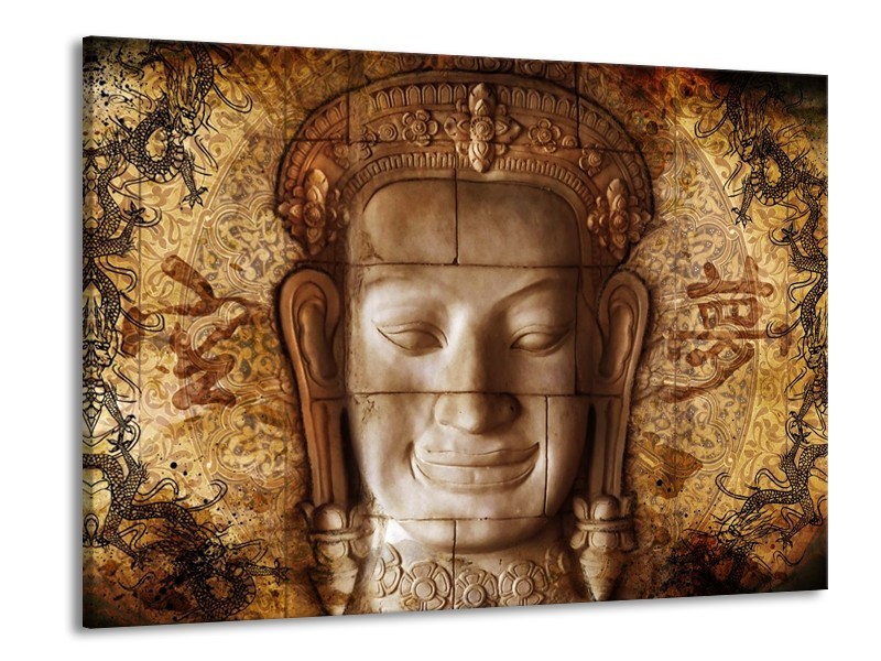Canvas schilderij Beeld | Bruin, Wit | 100x70cm 1Luik