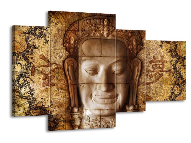 Canvas schilderij Beeld | Bruin, Wit | 120x75cm 4Luik