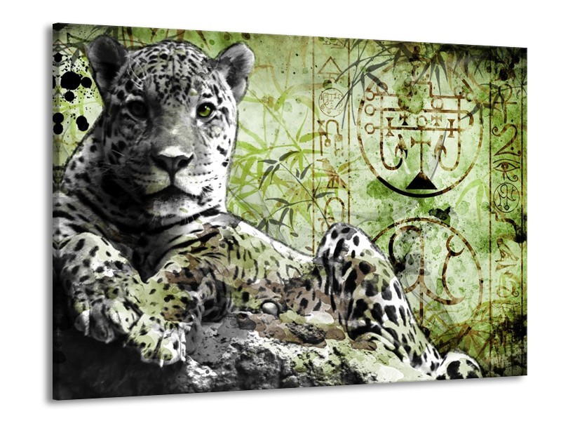 Canvas schilderij Dieren | Groen, Zwart, Wit | 100x70cm 1Luik