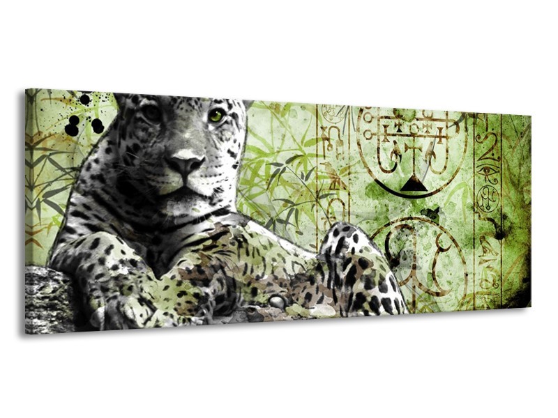 Canvas schilderij Dieren | Groen, Zwart, Wit | 145x58cm 1Luik