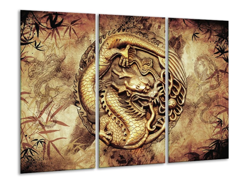 Canvas schilderij Abstract | Bruin | 120x80cm 3Luik