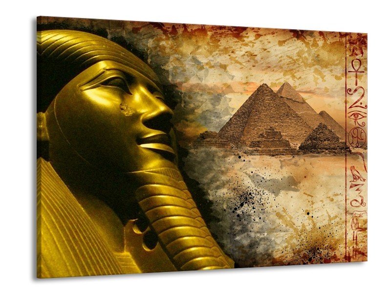 Canvas schilderij Egypte | Bruin, Goud, Grijs | 100x70cm 1Luik