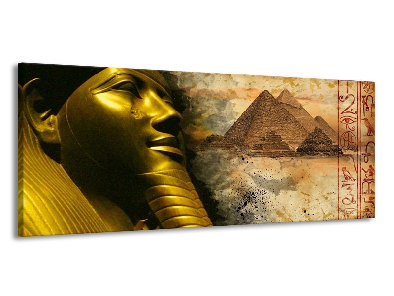 Canvas schilderij Egypte | Bruin, Goud, Grijs | 145x58cm 1Luik