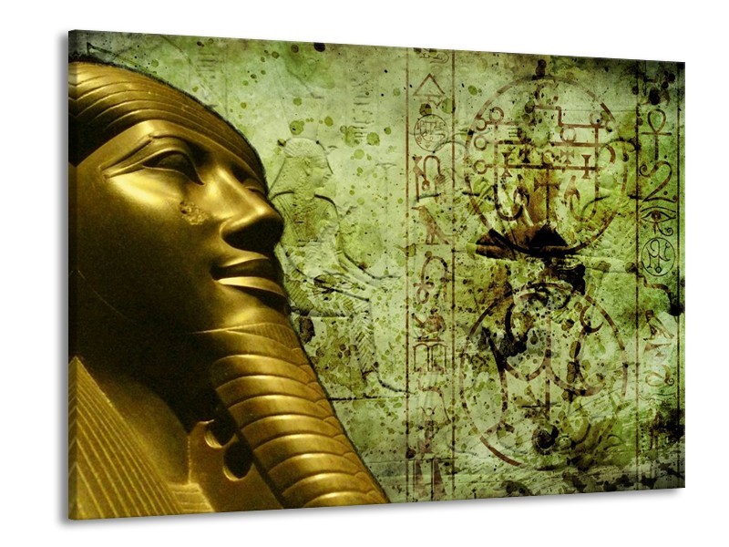 Canvas schilderij Egypte | Groen, Goud, Grijs | 100x70cm 1Luik
