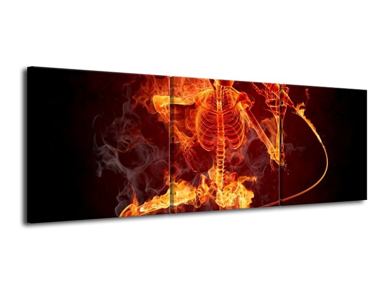 Glas schilderij Muziek | Rood, Zwart, Geel | 120x40cm 3Luik