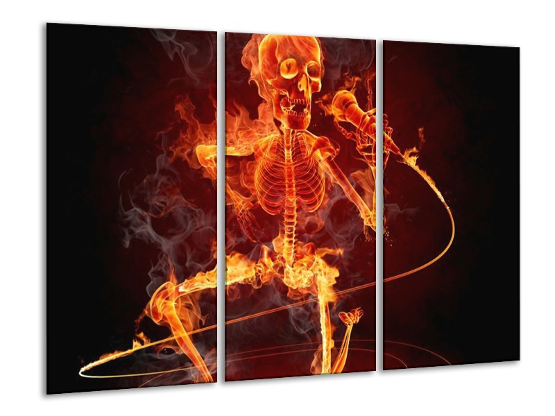 Glas schilderij Muziek | Rood, Zwart, Geel | 120x80cm 3Luik