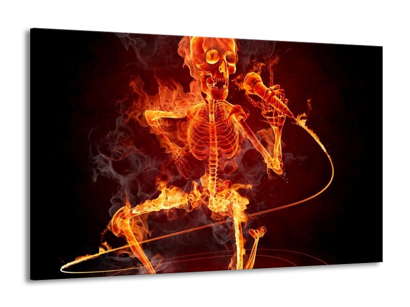 Canvas schilderij Muziek | Rood, Zwart, Geel | 140x90cm 1Luik