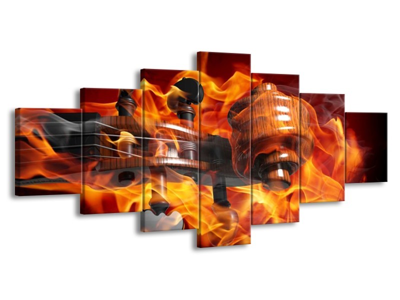 Glas schilderij Abstract | Rood, Zwart, Geel | 210x100cm 7Luik