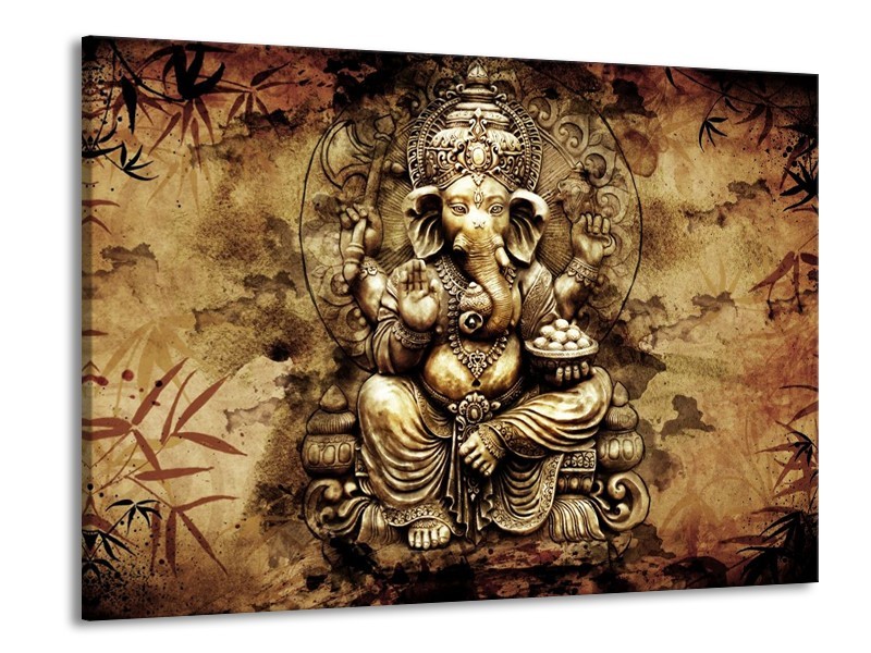 Canvas schilderij Beeld | Bruin, Wit | 100x70cm 1Luik