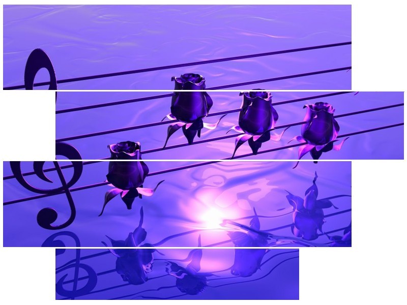Glas schilderij Muziek | Paars, Wit | 115x85cm 4Luik