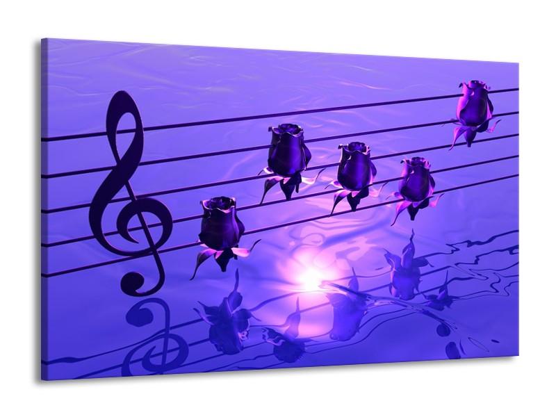 Glas schilderij Muziek | Paars, Wit | 140x90cm 1Luik