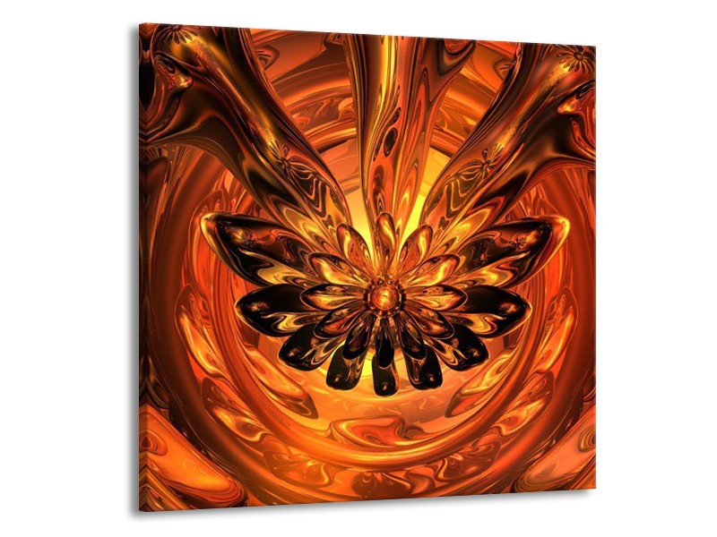 Canvas schilderij Abstract | Goud, Geel, Bruin | 50x50cm 1Luik