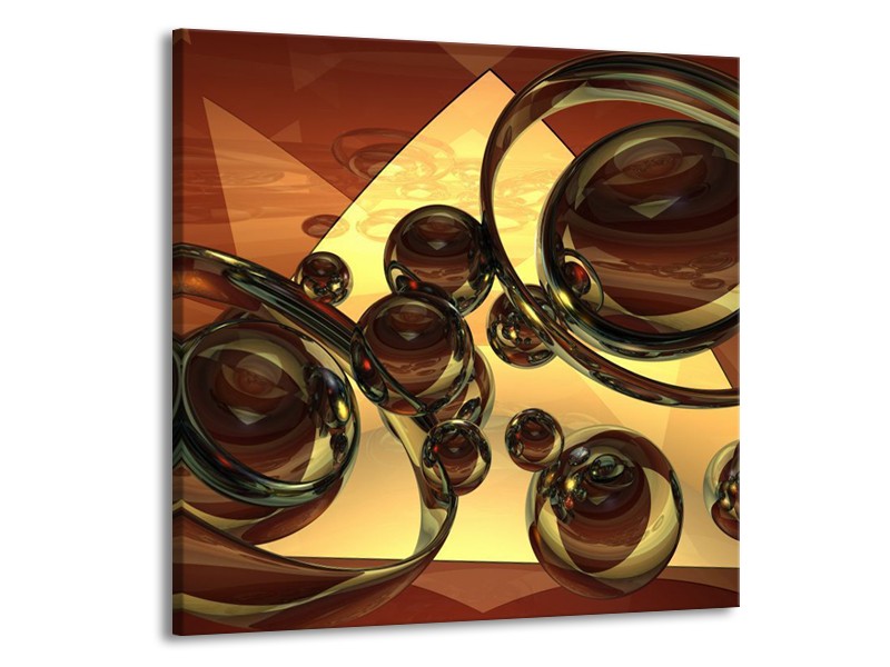 Glas schilderij Abstract | Crème, Bruin | 50x50cm 1Luik
