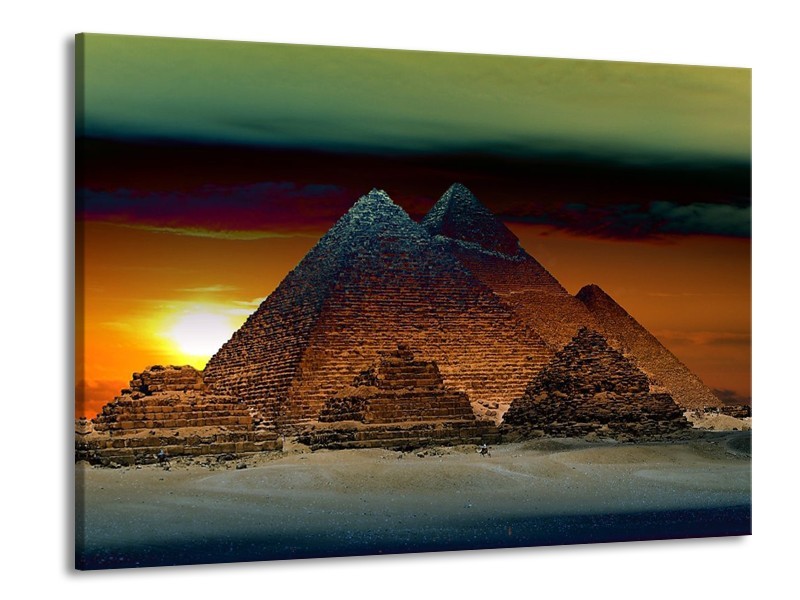 Glas schilderij Egypte | Bruin, Zwart, Geel | 100x70cm 1Luik