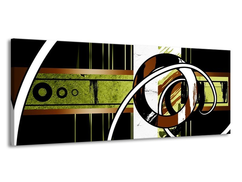 Glas schilderij Abstract | Bruin, Groen, Zwart | 145x58cm 1Luik