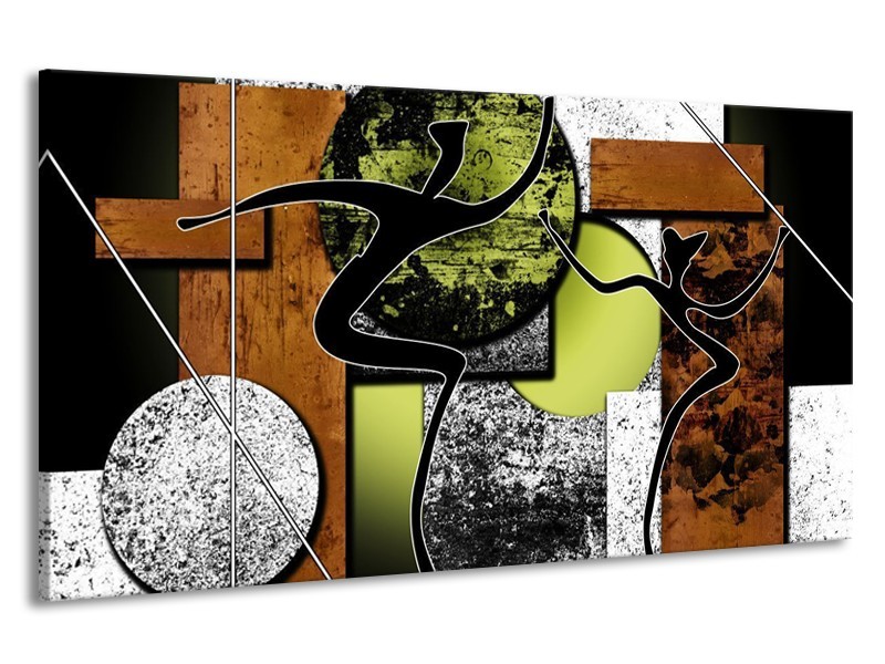 Canvas schilderij Abstract | Bruin, Groen, Zwart | 190x100cm 1Luik