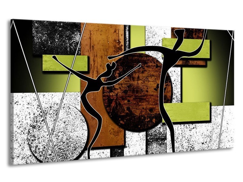 Canvas schilderij Abstract | Bruin, Groen, Zwart | 190x100cm 1Luik