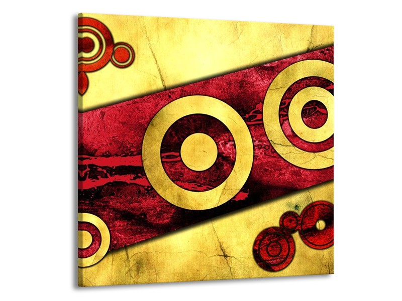 Canvas schilderij Abstract | Rood, Geel, Zwart | 50x50cm 1Luik