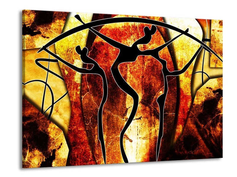 Canvas schilderij Abstract | Oranje, Rood, Zwart | 100x70cm 1Luik