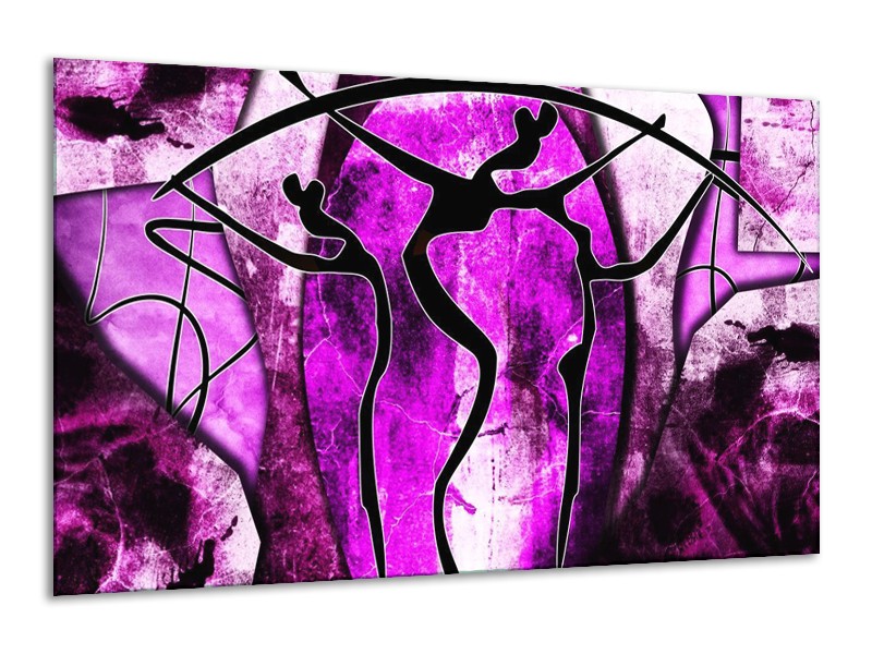 Canvas schilderij Abstract | Roze, Paars, Zwart | 120x70cm 1Luik