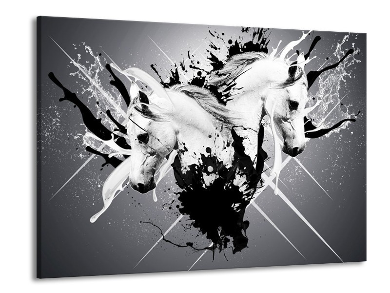 Canvas schilderij Abstract | Wit, Zwart, Grijs | 100x70cm 1Luik