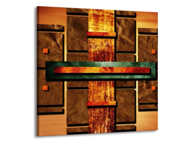Canvas schilderij Abstract | Bruin, Oranje, Geel | 50x50cm 1Luik