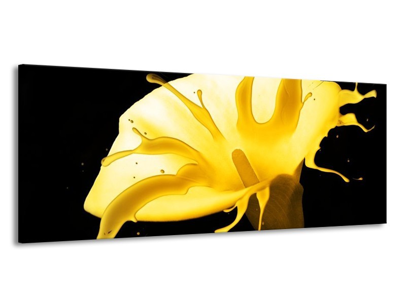 Canvas schilderij Bloem | Geel, Zwart | 145x58cm 1Luik