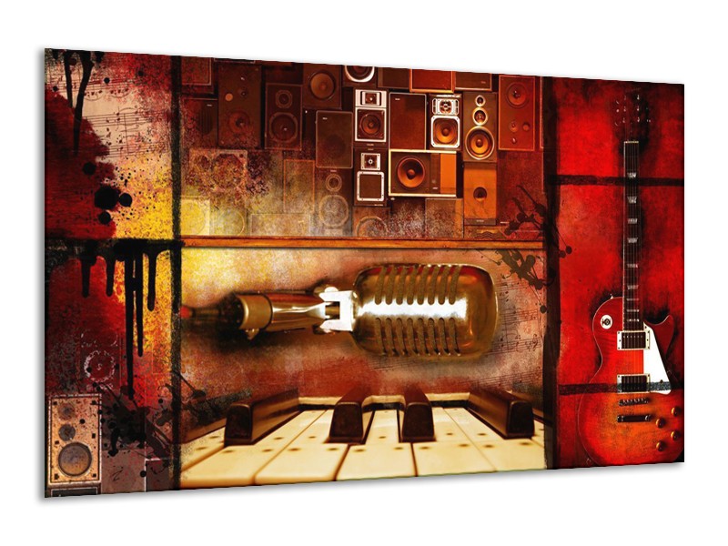 Canvas schilderij Abstract | Rood, Bruin, Geel | 120x70cm 1Luik