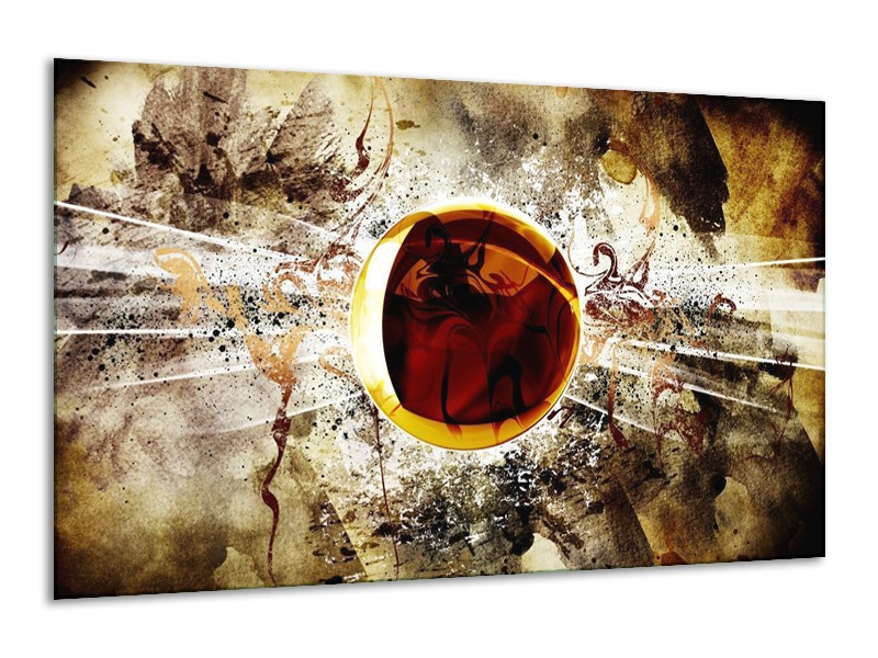 Canvas schilderij Abstract | Geel, Bruin, Wit | 120x70cm 1Luik