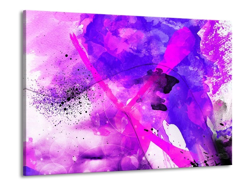 Canvas schilderij Abstract | Paars, Roze, Wit | 100x70cm 1Luik