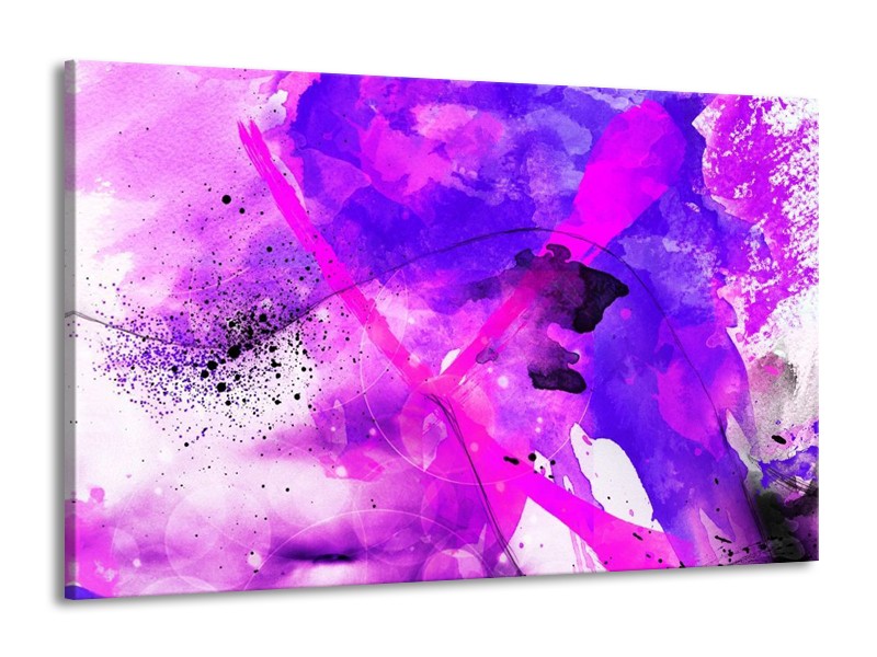 Canvas schilderij Abstract | Paars, Roze, Wit | 140x90cm 1Luik