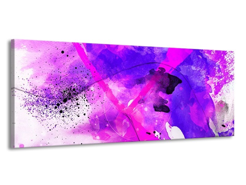 Canvas schilderij Abstract | Paars, Roze, Wit | 145x58cm 1Luik