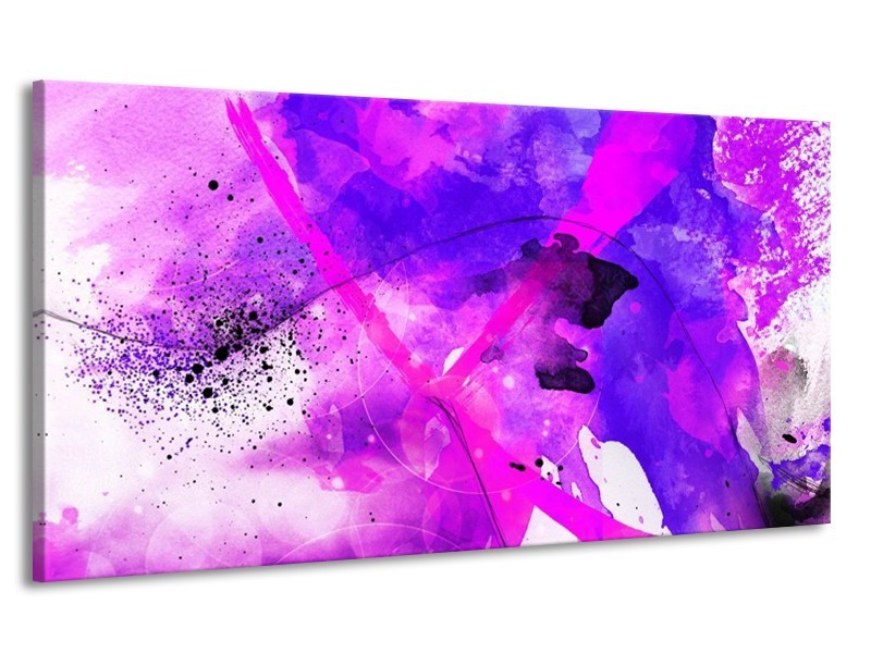 Canvas schilderij Abstract | Paars, Roze, Wit | 170x90cm 1Luik