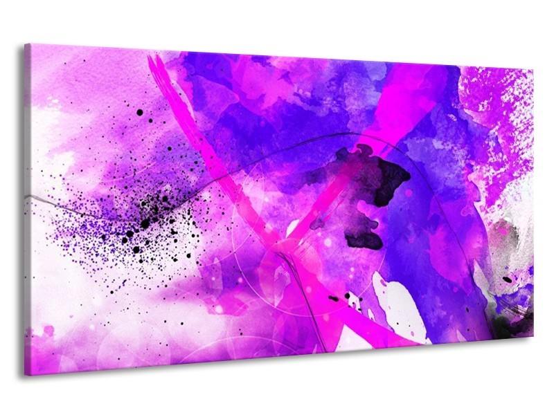 Canvas schilderij Abstract | Paars, Roze, Wit | 190x100cm 1Luik