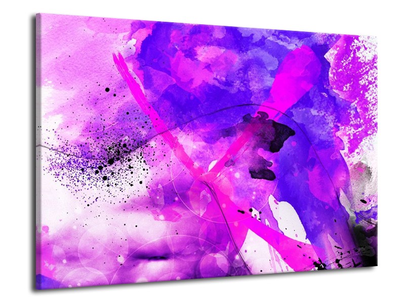 Canvas schilderij Abstract | Paars, Roze, Wit | 70x50cm 1Luik