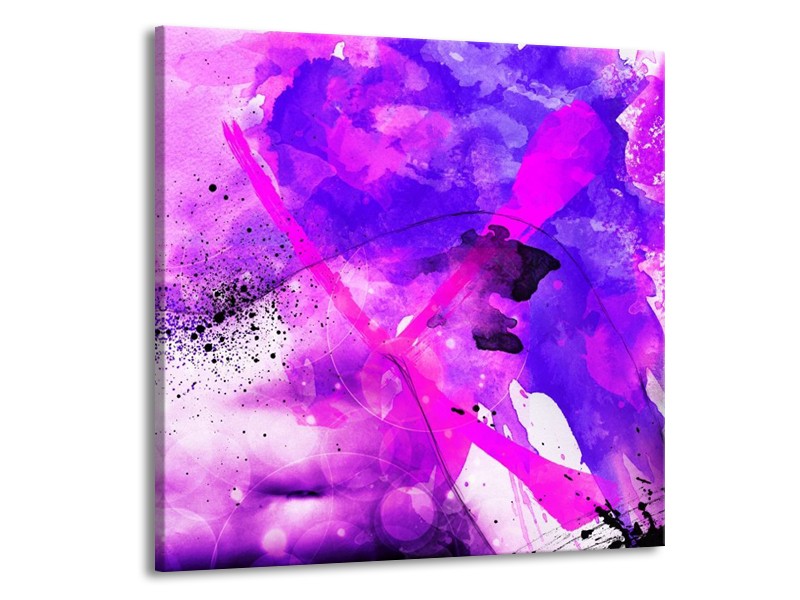 Canvas schilderij Abstract | Paars, Roze, Wit | 70x70cm 1Luik