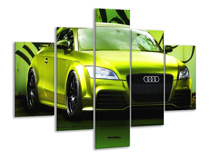 Glas schilderij Audi | Groen, Zwart | 100x70cm 5Luik