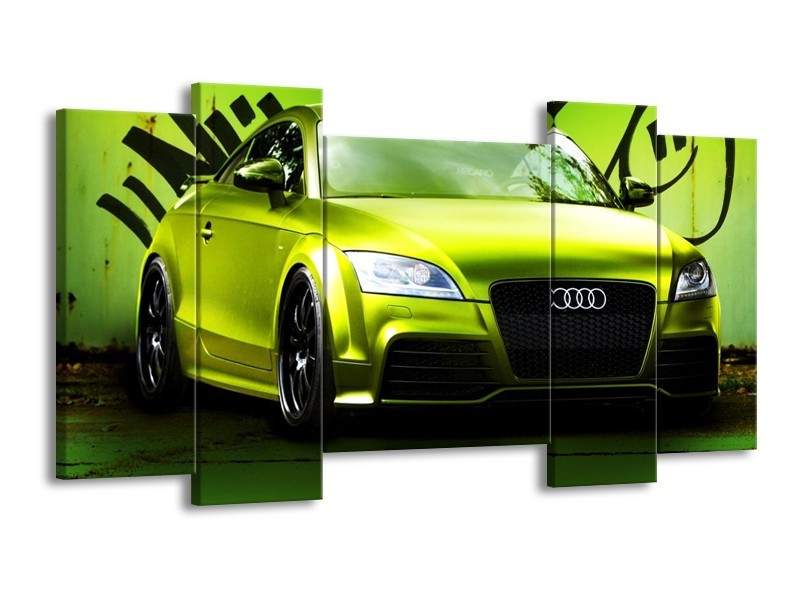 Glas schilderij Audi | Groen, Zwart | 120x65cm 5Luik