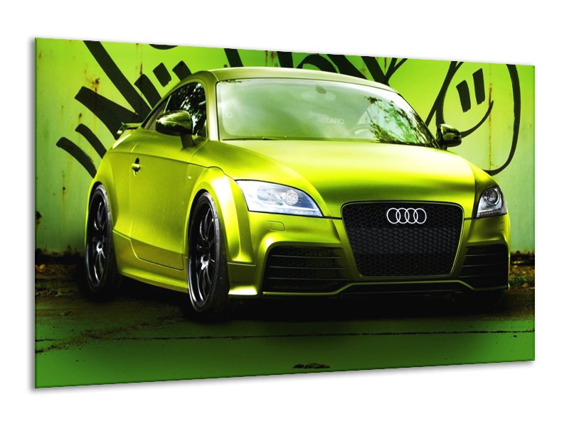 Glas schilderij Audi | Groen, Zwart | 120x70cm 1Luik