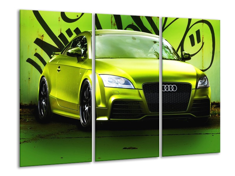 Canvas schilderij Audi | Groen, Zwart | 120x80cm 3Luik