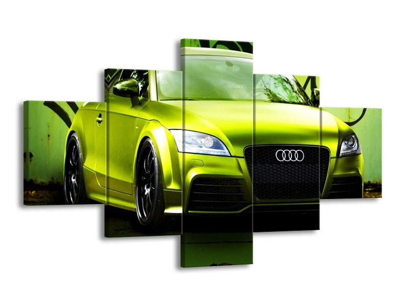 Glas schilderij Audi | Groen, Zwart | 125x70cm 5Luik