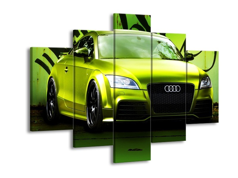 Glas schilderij Audi | Groen, Zwart | 150x105cm 5Luik