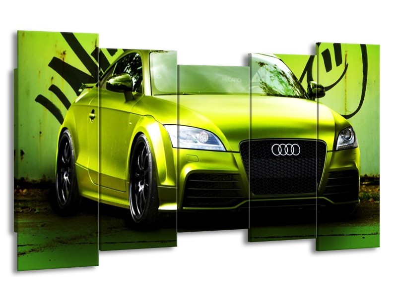 Canvas schilderij Audi | Groen, Zwart | 150x80cm 5Luik