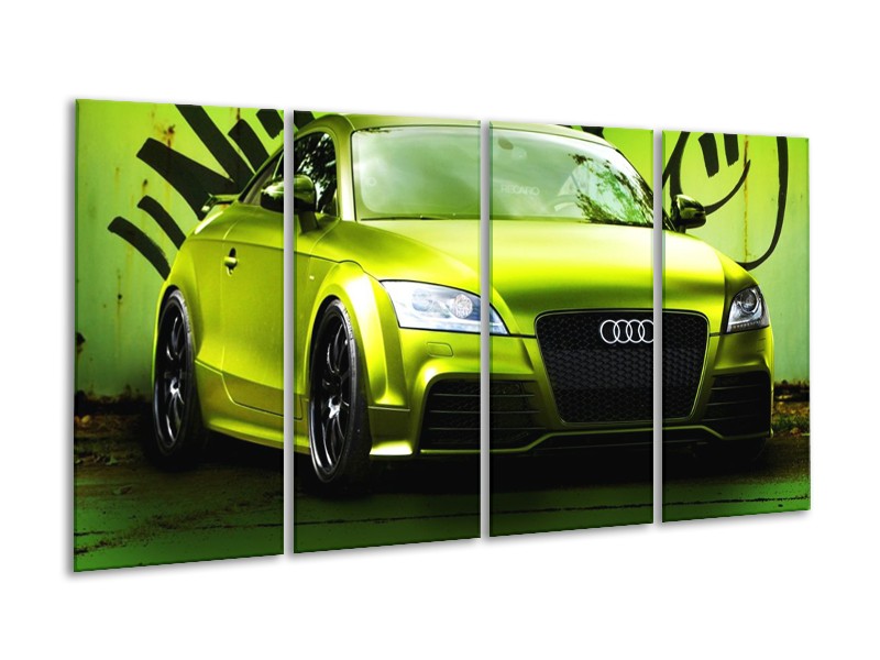 Glas schilderij Audi | Groen, Zwart | 160x80cm 4Luik