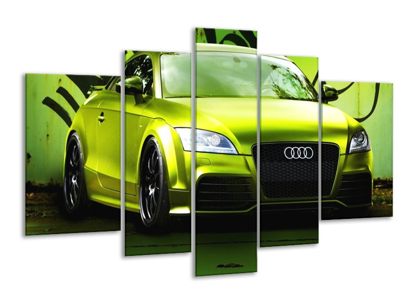 Glas schilderij Audi | Groen, Zwart | 170x100cm 5Luik