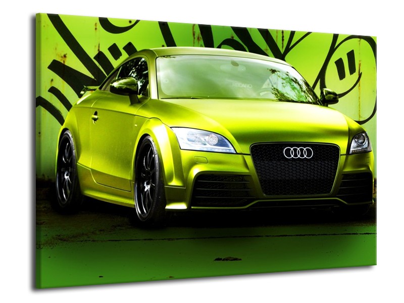 Glas schilderij Audi | Groen, Zwart | 70x50cm 1Luik