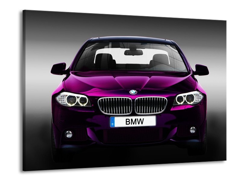 Glas schilderij BMW | Paars, Grijs, Zwart | 100x70cm 1Luik