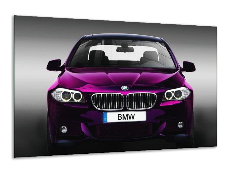 Glas schilderij BMW | Paars, Grijs, Zwart | 120x70cm 1Luik