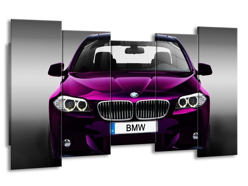 Glas schilderij BMW | Paars, Grijs, Zwart | 150x80cm 5Luik